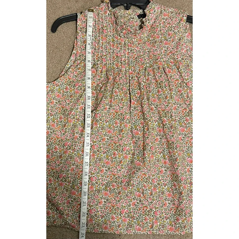 J Crew Pintuck Cotton Poplin Top in Scattered Blooms size XL